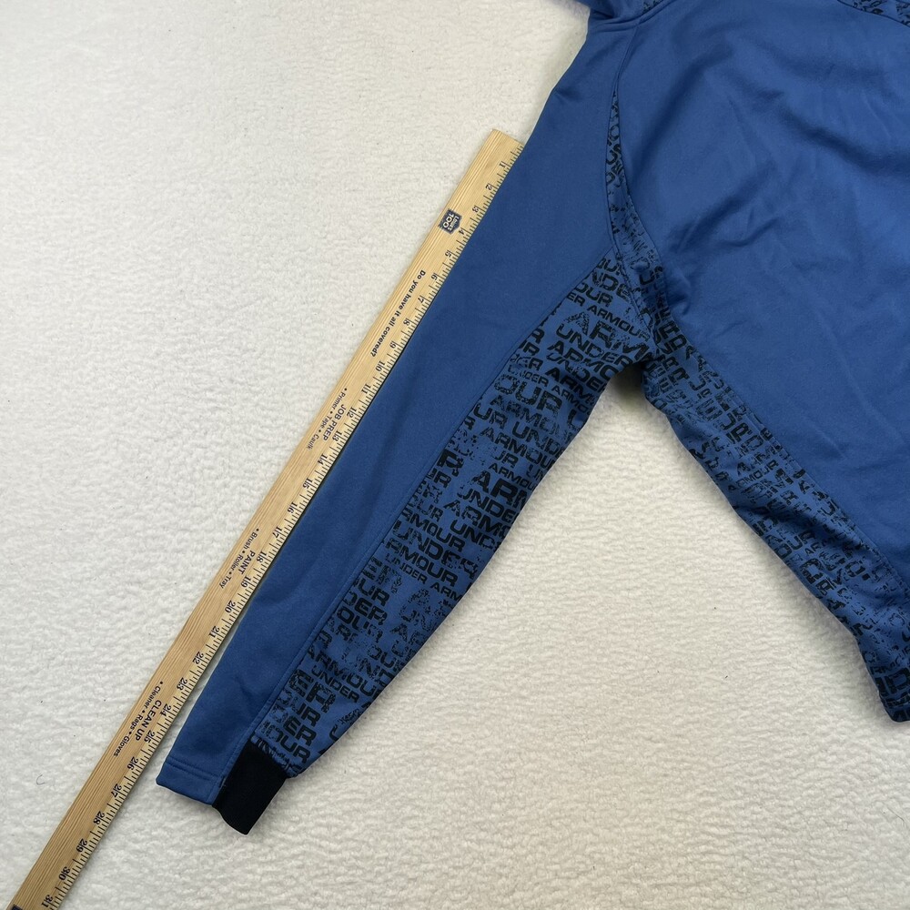Under Armour Jacket Mens Medium ColdGear Logo Full Zip Hooded Fleece Lined - Picture 12 of 15